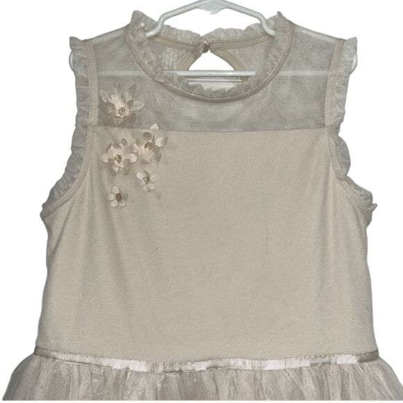 Cat & Jack Girls Cream Tulle Dress(Size L 10/12) - Picture 4 of 7